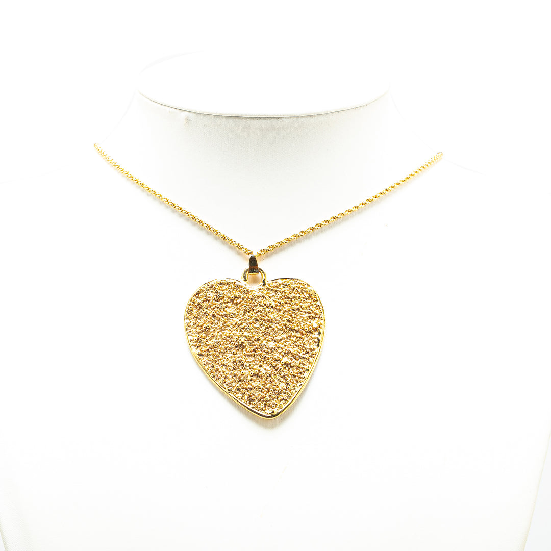 Gold Plated Heart Pendant Necklace Gold - Gaby Paris