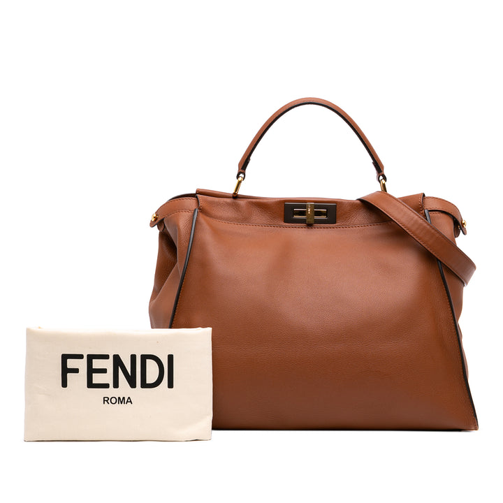 Fendi Sac à main Peekaboo Iconic Grand Marron – vue 5 – GABY PARIS