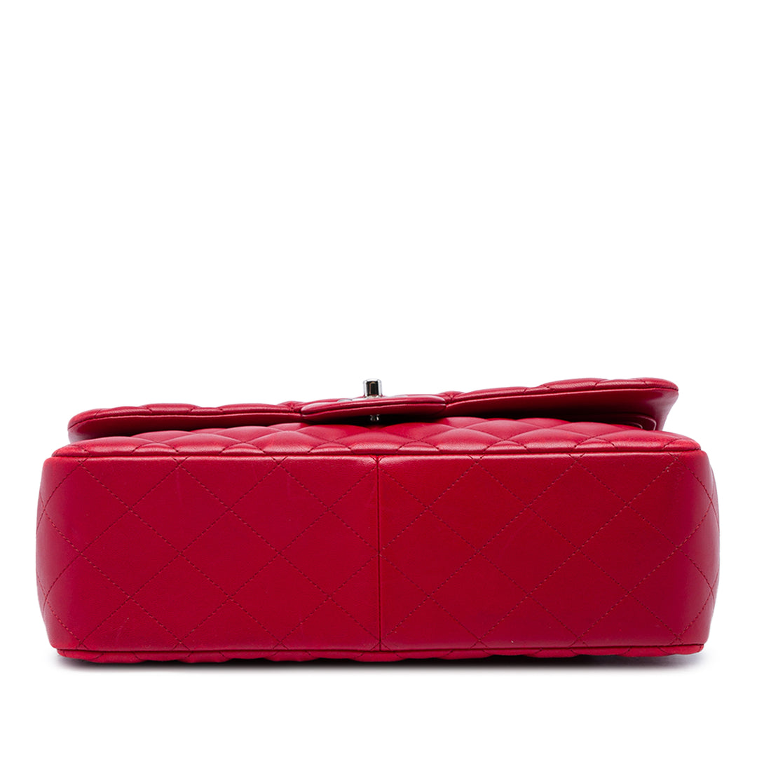 Chanel Classic Double rabat Jumbo Cuir d'agneau Rouge – vue 3 – GABY PARIS