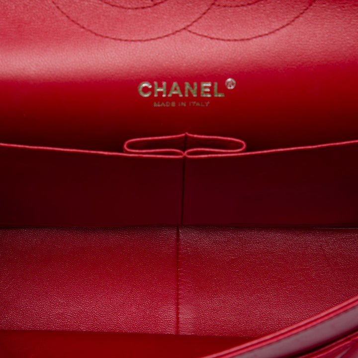 Chanel Classic Double rabat Jumbo Cuir d'agneau Rouge – vue 4 – GABY PARIS