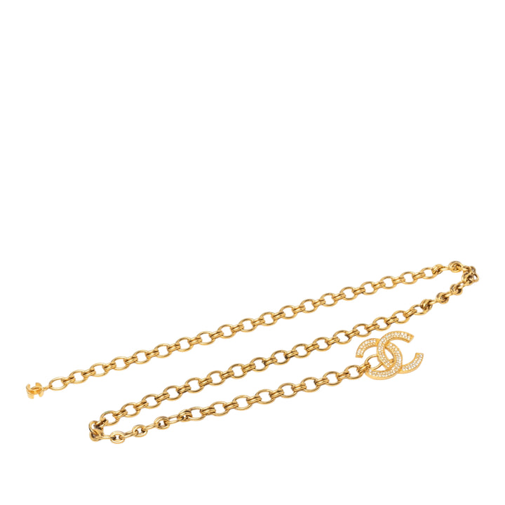 CC plaqué Strass Chaîne Ceinture Doré