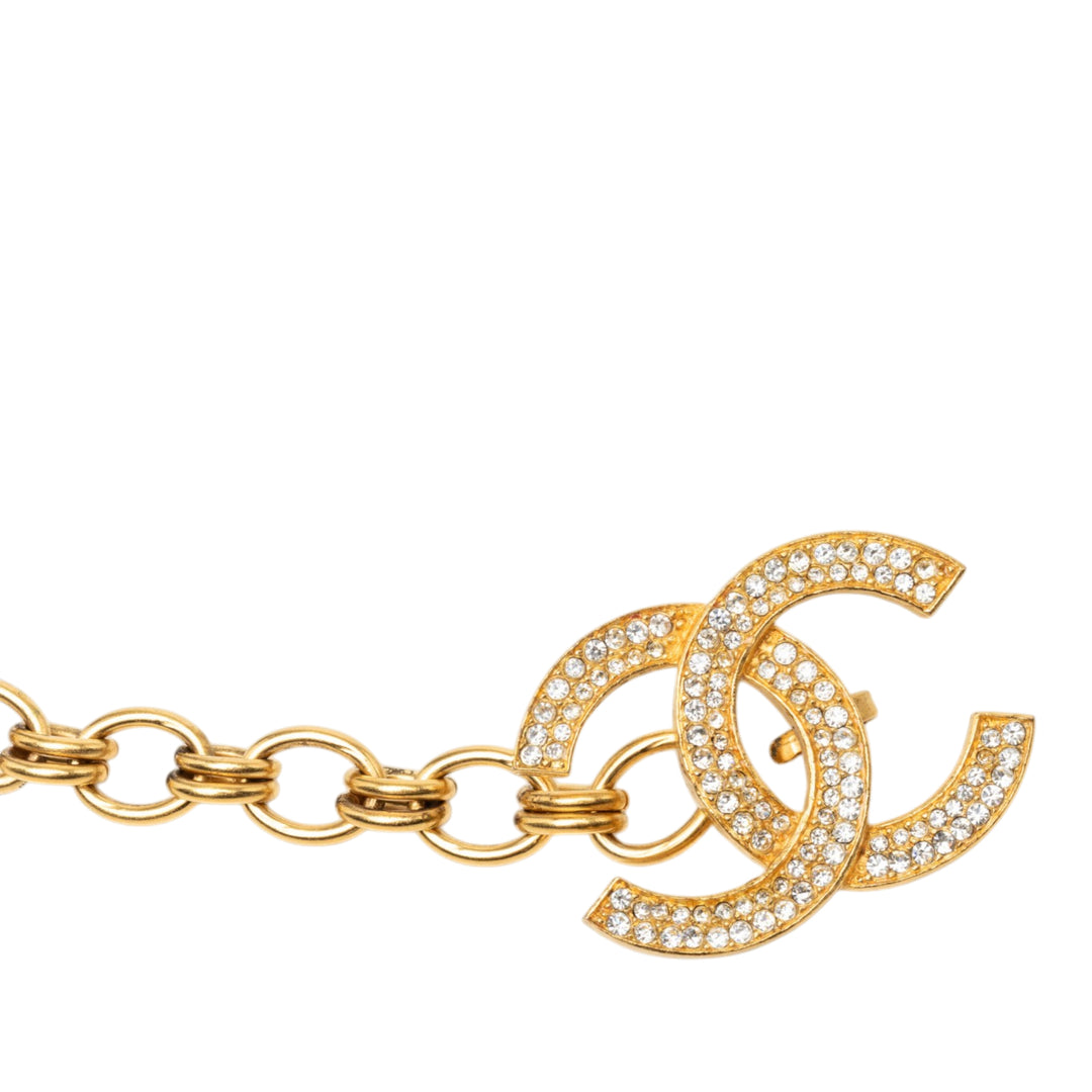 CC plaqué Strass Chaîne Ceinture Doré