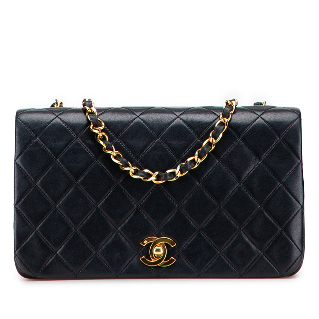 CC Quilted Lambskin Full Single Flap Black - Gaby Paris