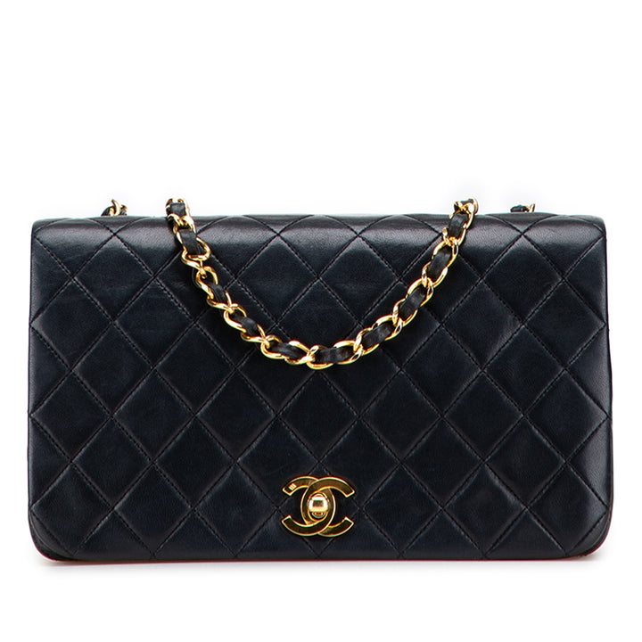 CC Quilted Lambskin Full Single Flap Black - Gaby Paris