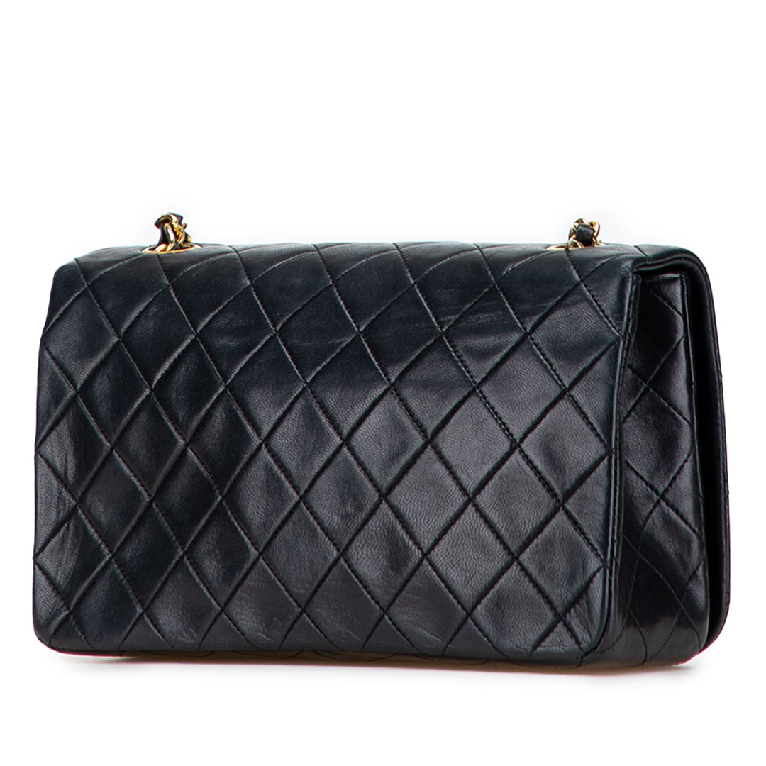 CC Quilted Lambskin Full Single Flap Black - Gaby Paris