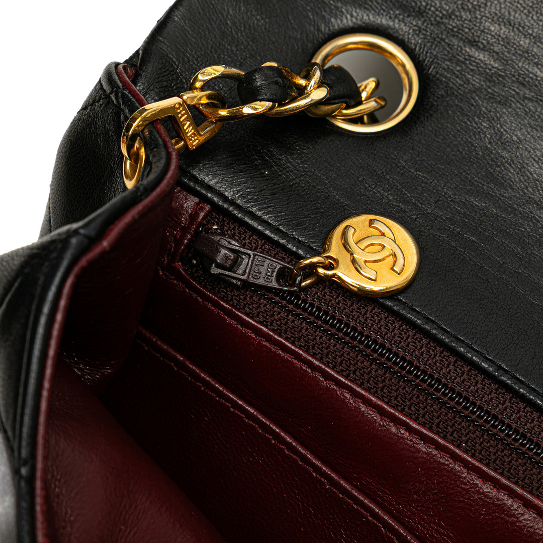 CC Quilted Lambskin Full Single Flap Black - Gaby Paris