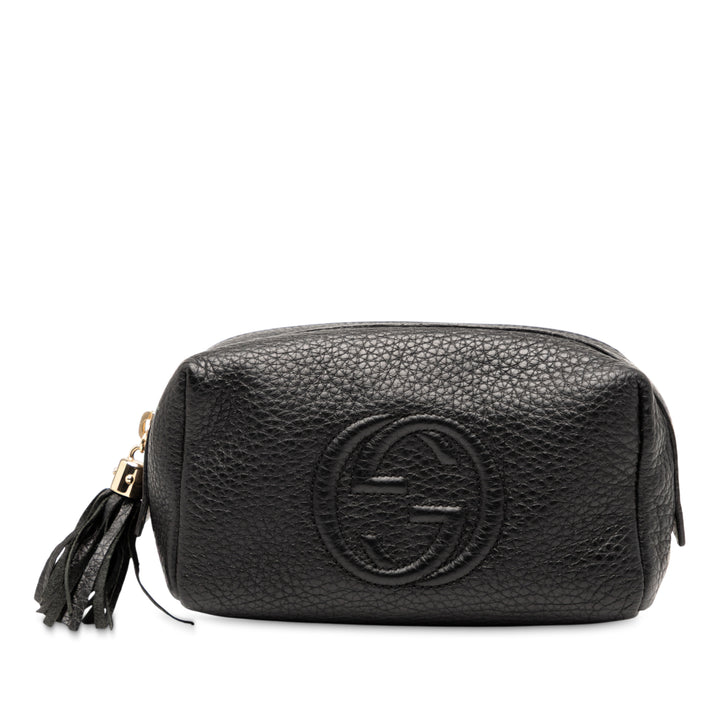 Gucci Cuir Soho Cosmetic Pochette Noir