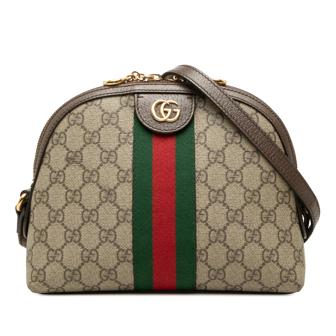 Gucci Sac bandoulière Web Ophidia dôme GG Supreme Petit Beige – vue principale – GABY PARIS