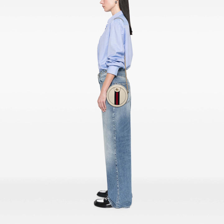 Gucci Mini Cuir de veau Web Ophidia Rond Sac porté croisé