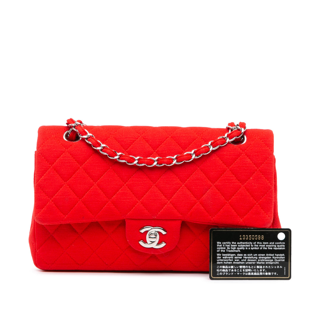 Medium Classic Jersey Double Flap Red - Gaby Paris