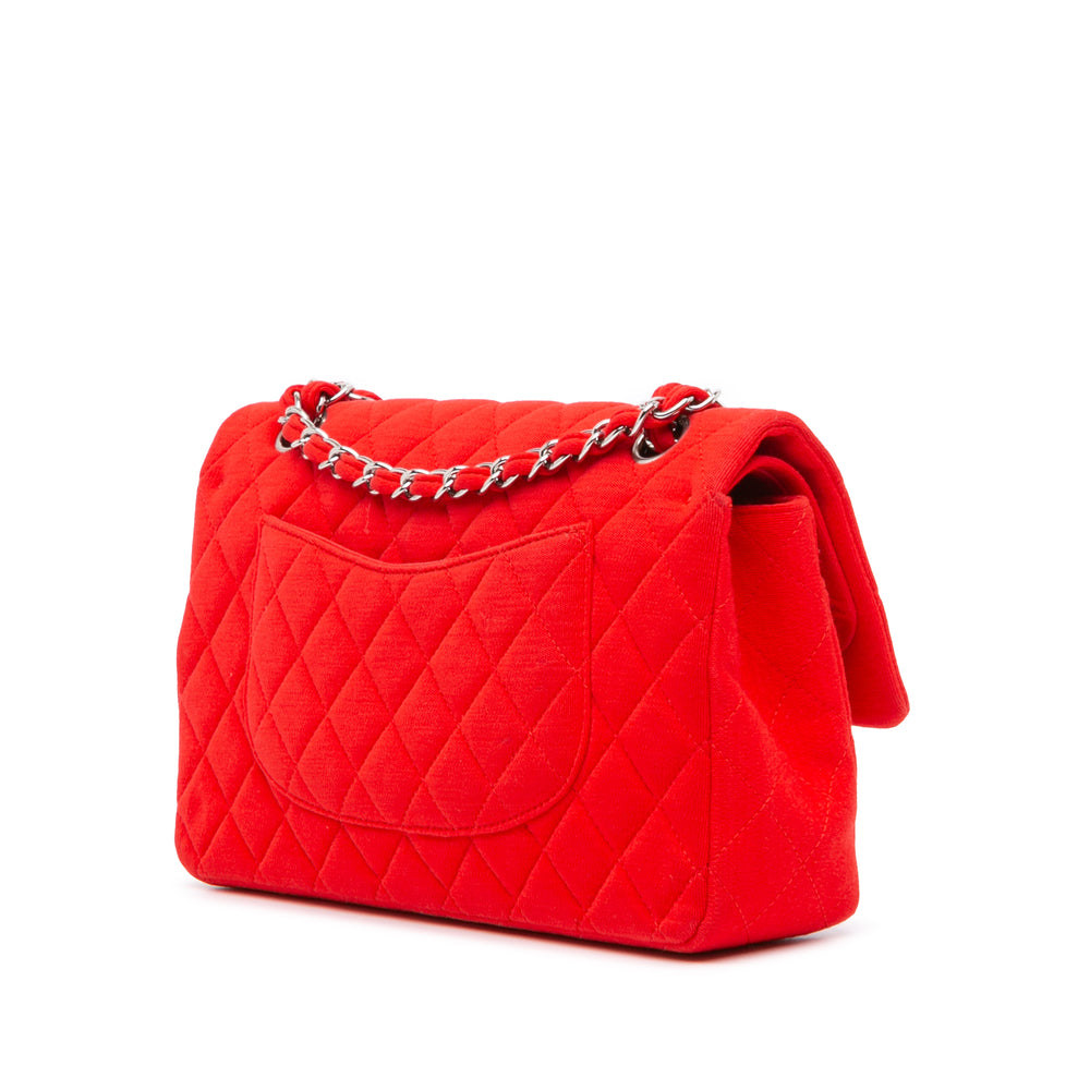 Medium Classic Jersey Double Flap Red - Gaby Paris