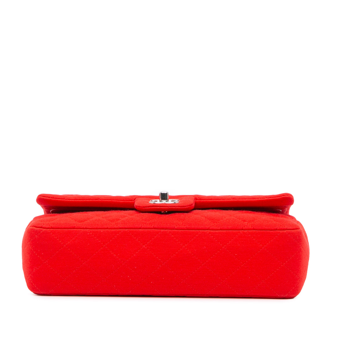 Medium Classic Jersey Double Flap Red - Gaby Paris