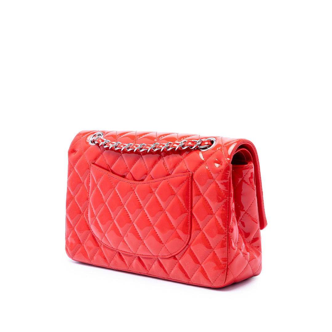 Chanel Medium Classic Cuir verni Double rabat