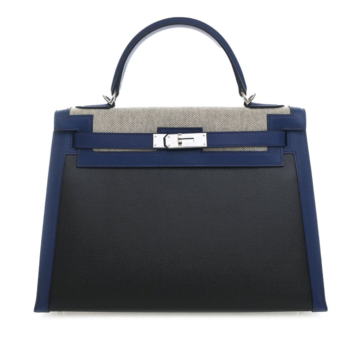 Hermès Tricolor Swift et Toile H Berline Kelly II Sellier 32