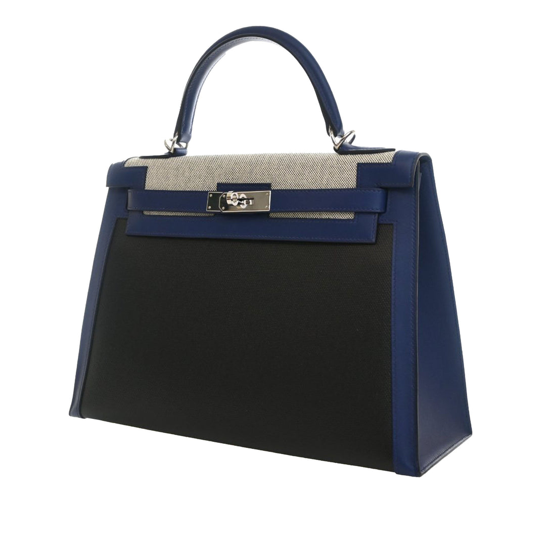 Hermès Tricolor Swift et Toile H Berline Kelly II Sellier 32