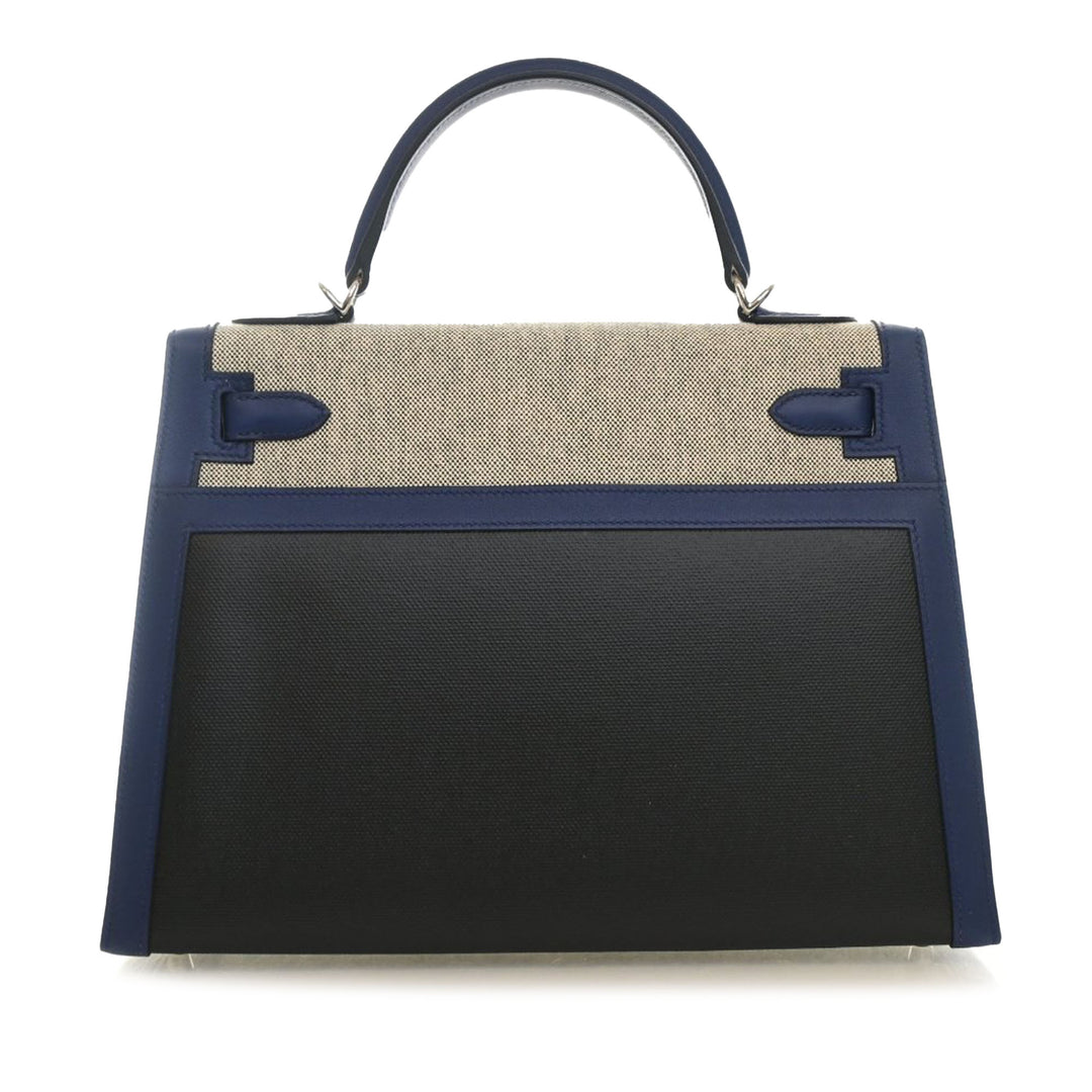 Hermès Tricolor Swift et Toile H Berline Kelly II Sellier 32