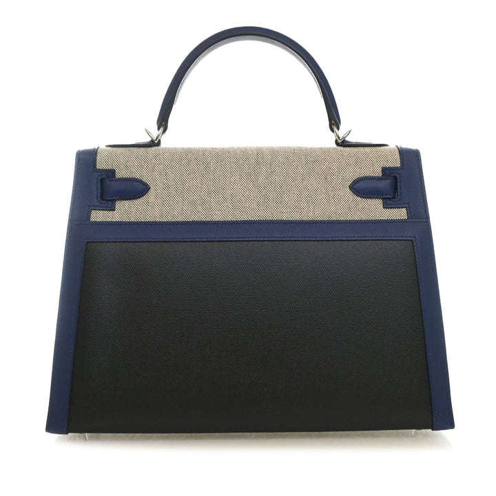 Hermès Tricolor Swift et Toile H Berline Kelly II Sellier 32