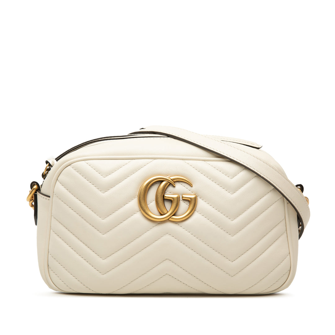 GG Marmont Matelasse Sac Petit Blanc