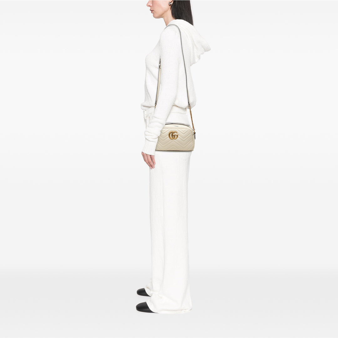 GG Marmont Matelasse Sac Petit Blanc