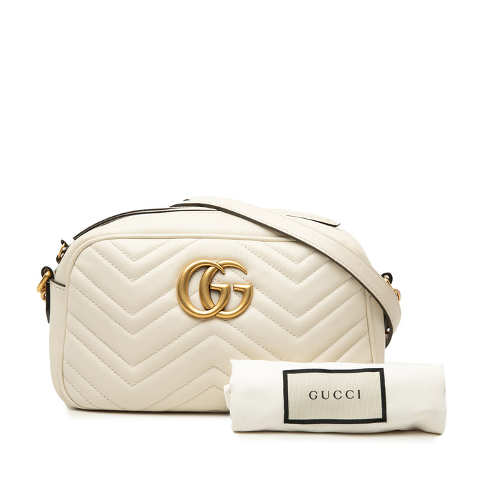 GG Marmont Matelasse Sac Petit Blanc