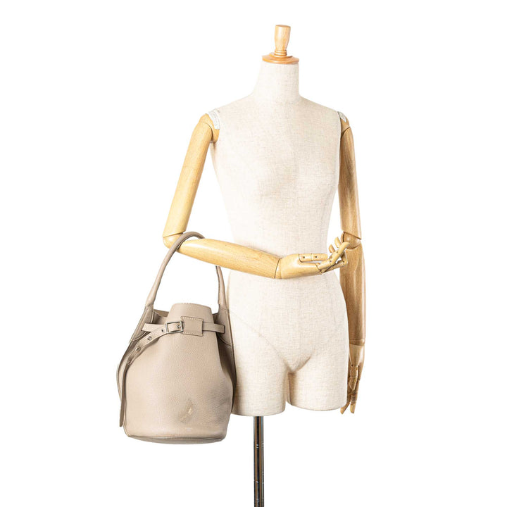 Leather Big Bag Bucket Brown - Gaby Paris