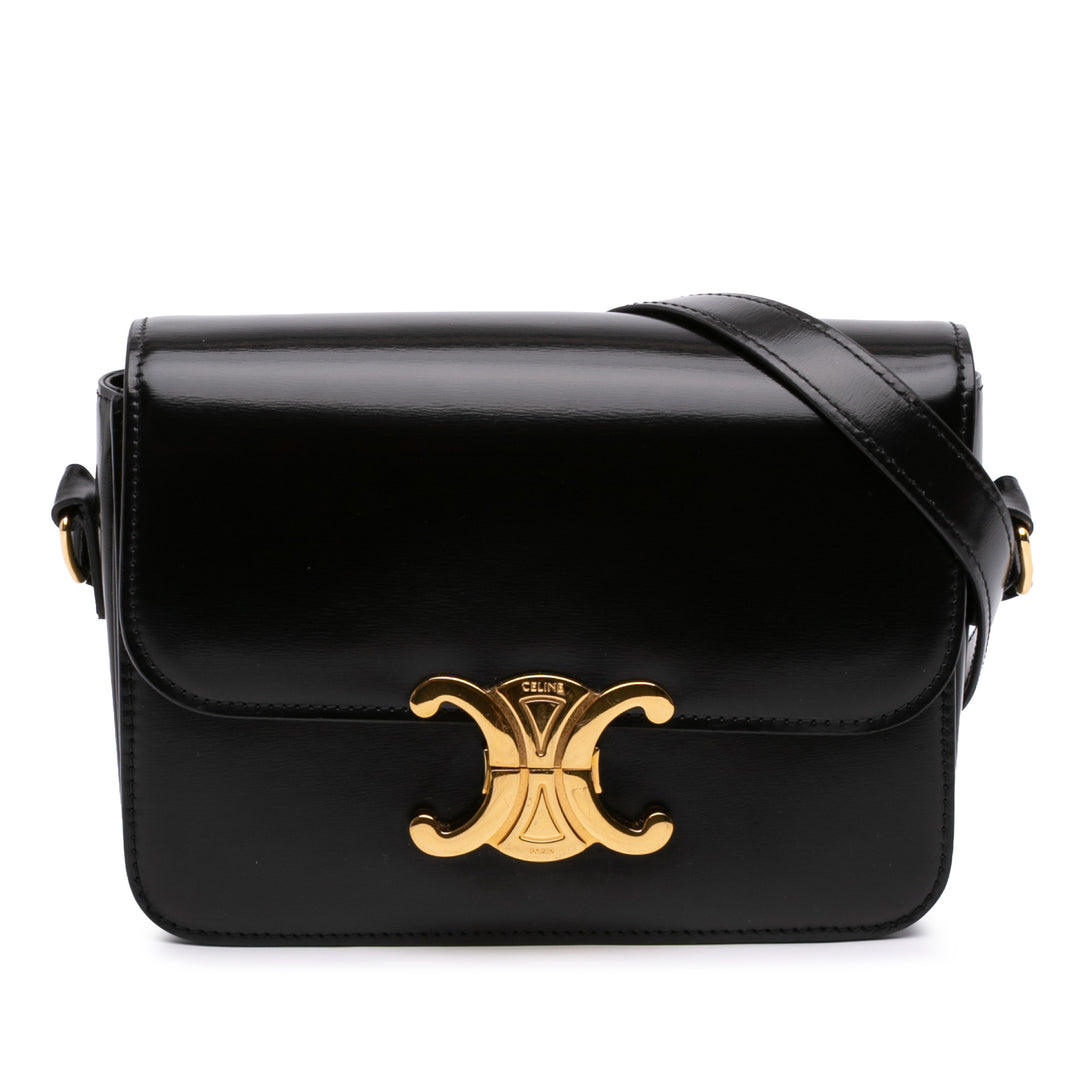 Celine Teen brillant Cuir de veau Triomphe Sac porté croisé