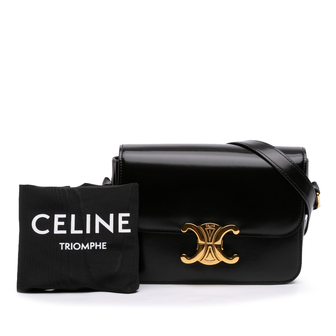 Celine Teen brillant Cuir de veau Triomphe Sac porté croisé