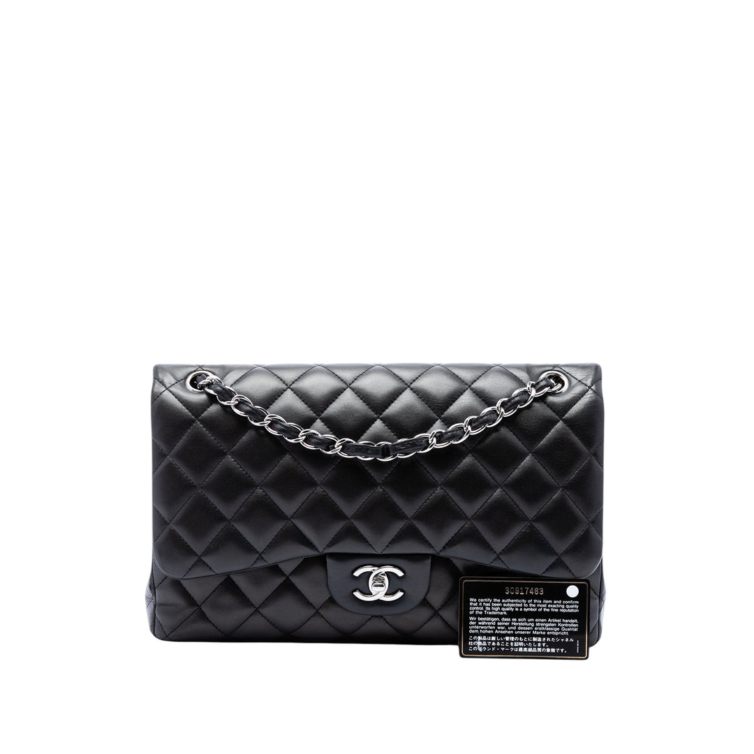 Chanel Classic Double rabat Jumbo Cuir d'agneau Noir – vue 7 – GABY PARIS