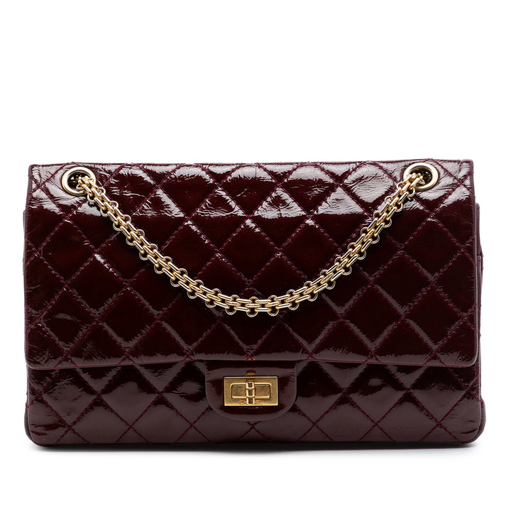 Chanel Matelassé froissé Cuir verni Reissue 2.55 Double rabat 226