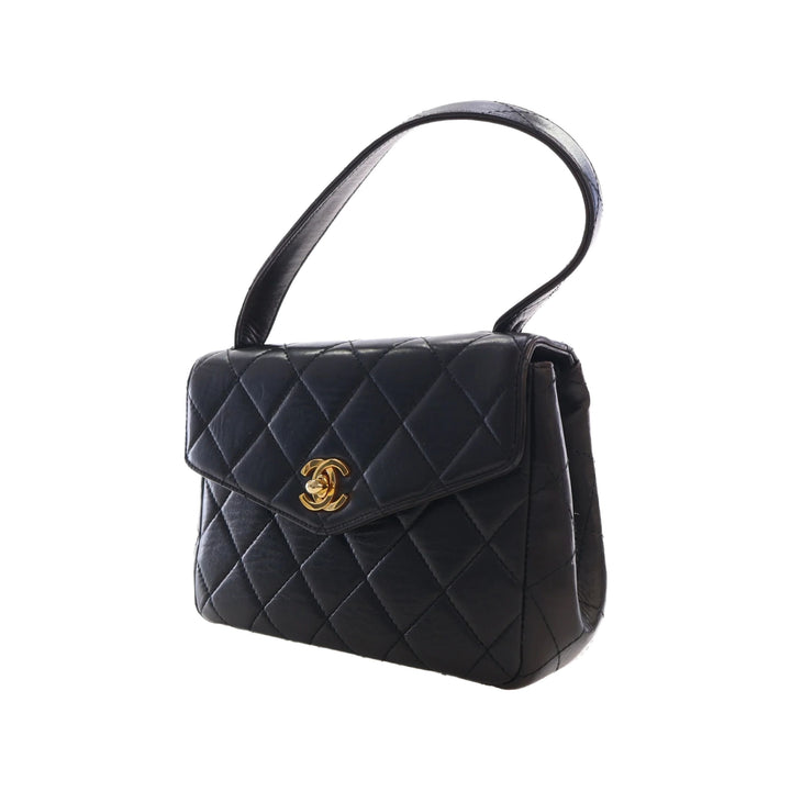 Chanel Sac à main Matelassé Enveloppe à rabat Cuir d'agneau Noir – vue 12 – GABY PARIS