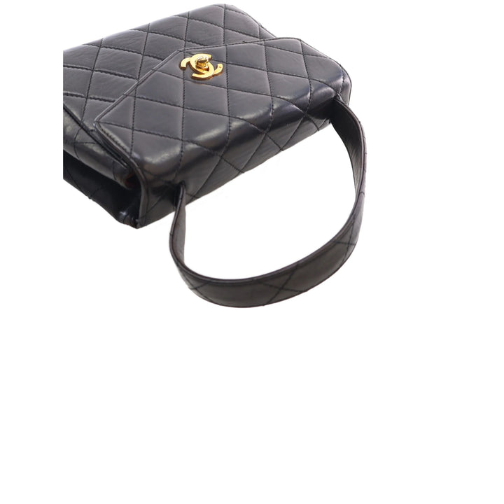 Chanel Sac à main Matelassé Enveloppe à rabat Cuir d'agneau Noir – vue 9 – GABY PARIS