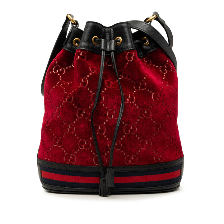 Gucci GG Velours Web Bucket