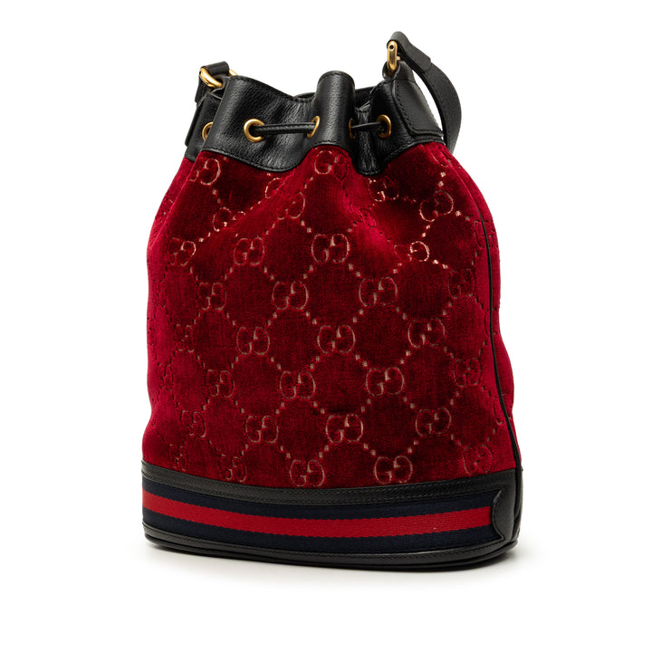 Gucci GG Velours Web Bucket