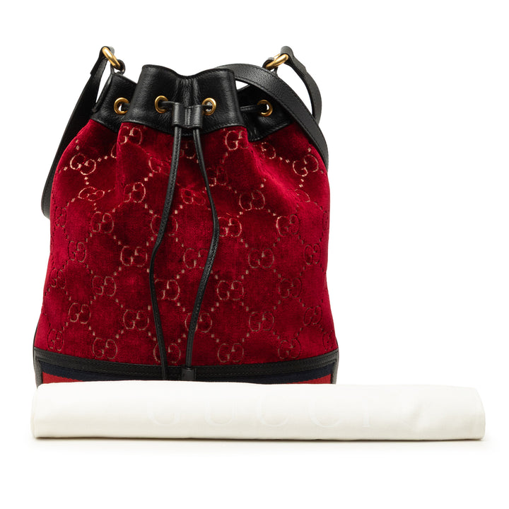 Gucci GG Velours Web Bucket