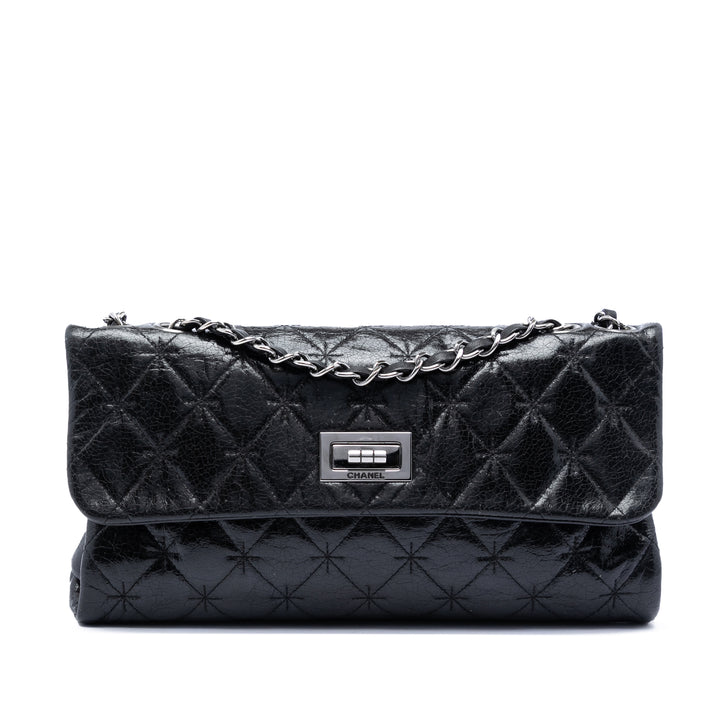 Chanel Glazed Crackled Cuir de veau Mademoiselle à rabat