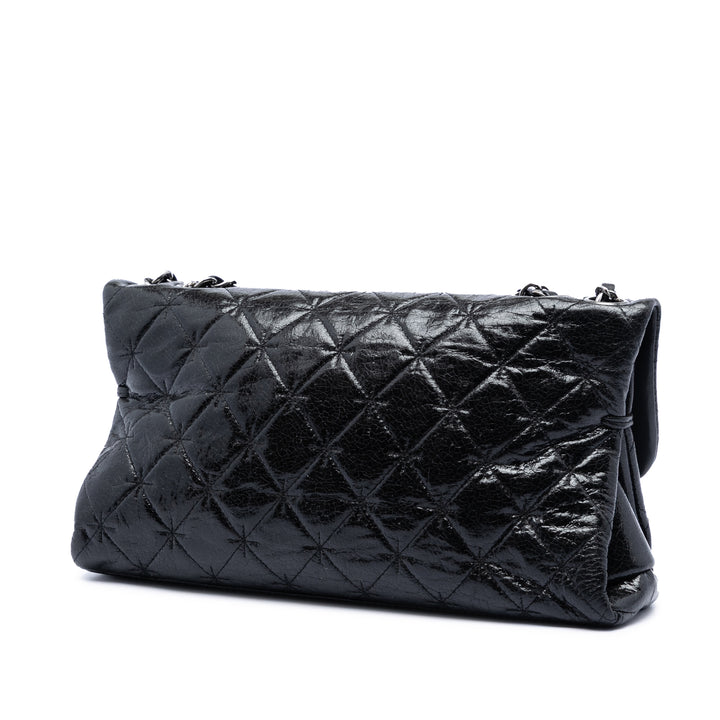 Chanel Glazed Crackled Cuir de veau Mademoiselle à rabat