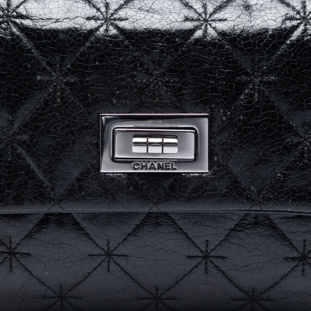 Chanel Glazed Crackled Cuir de veau Mademoiselle à rabat