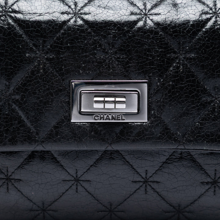 Chanel Glazed Crackled Cuir de veau Mademoiselle à rabat