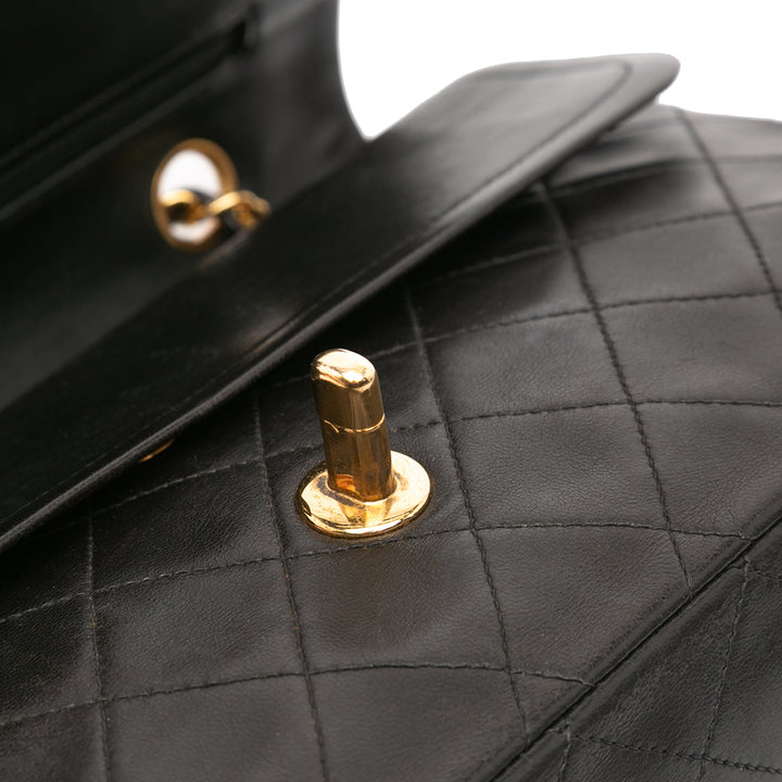 Chanel Medium Classic Cuir d’agneau Double rabat Noir