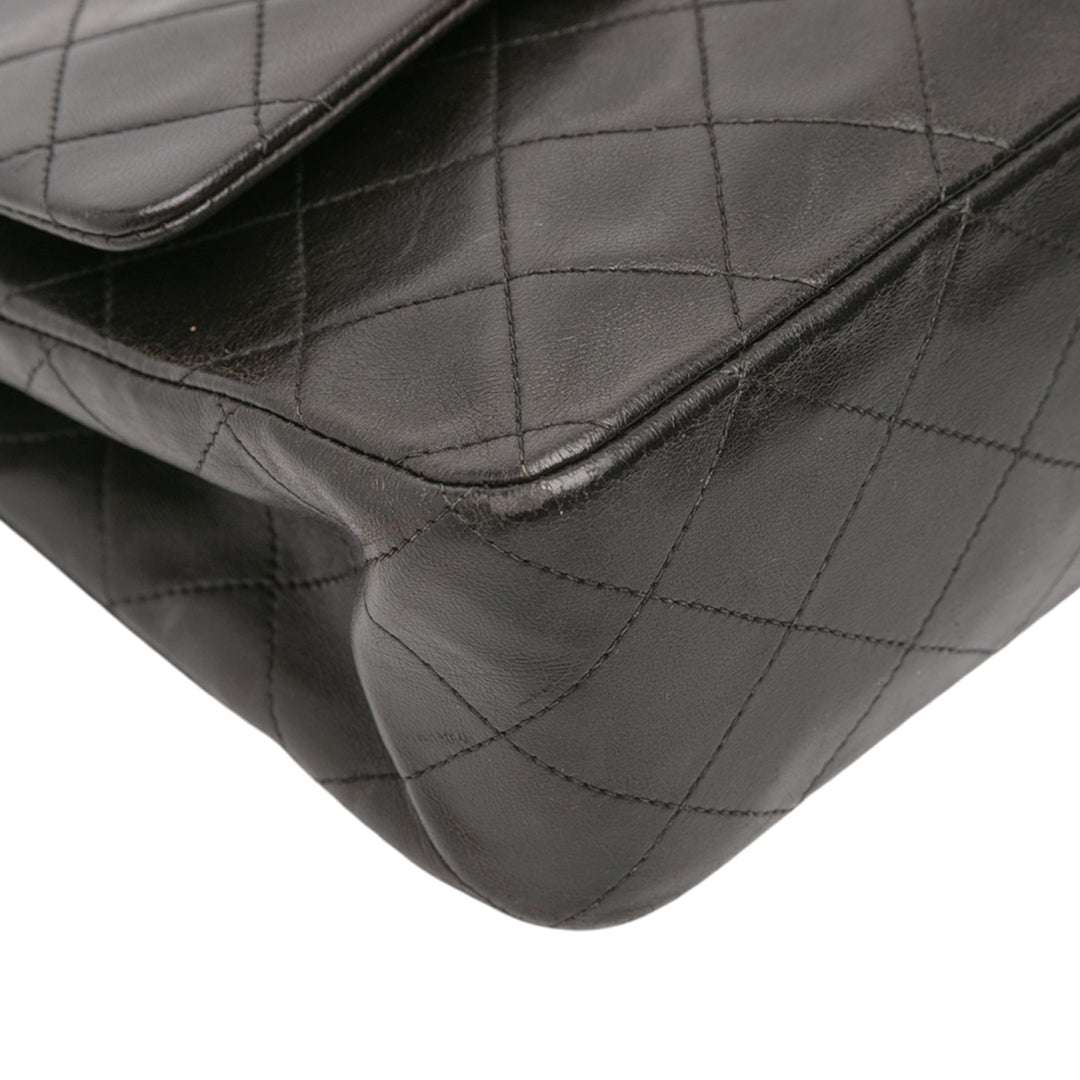Chanel Medium Classic Cuir d’agneau Double rabat Noir