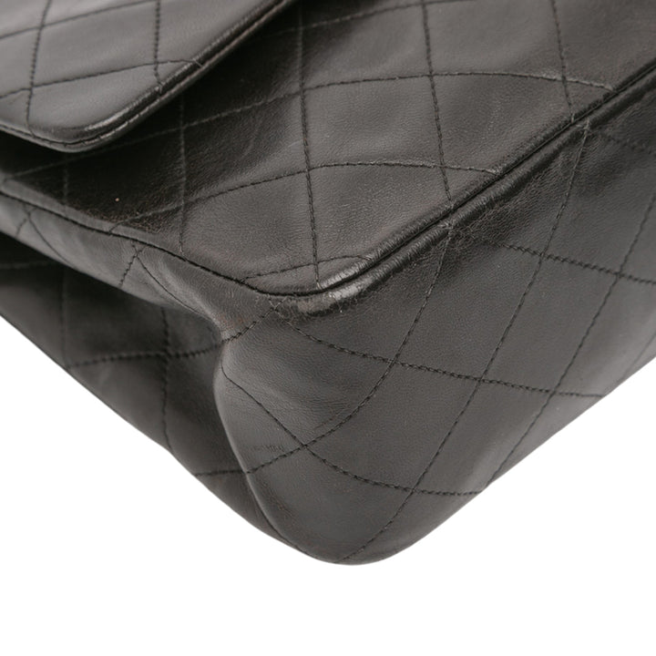 Chanel Medium Classic Cuir d’agneau Double rabat Noir