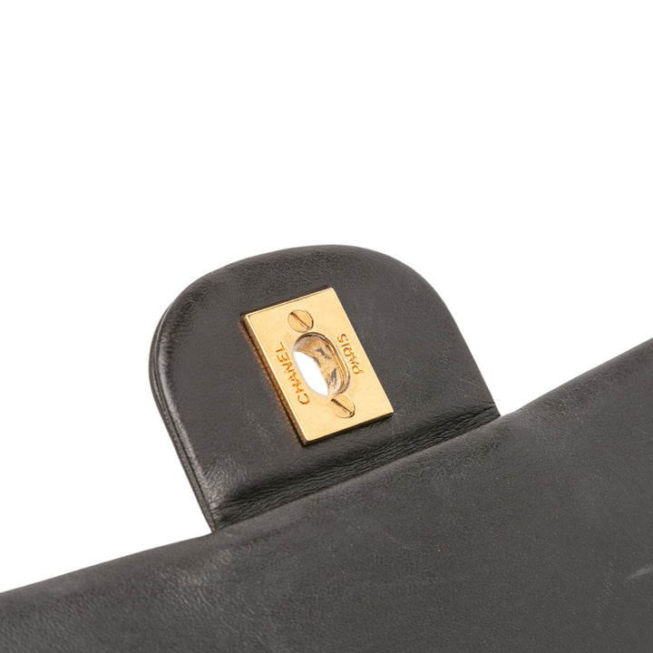 Chanel Medium Classic Cuir d’agneau Double rabat Noir