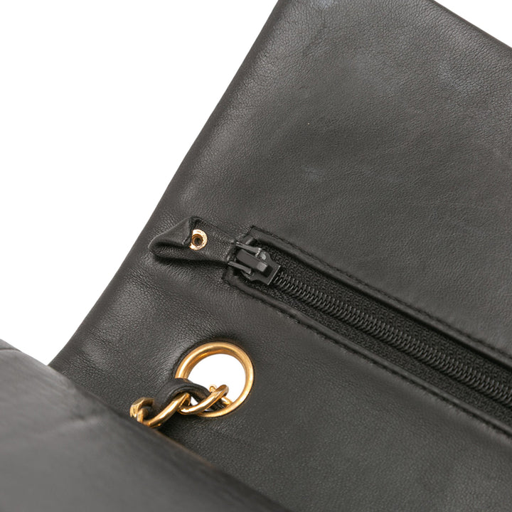 Chanel Medium Classic Cuir d’agneau Double rabat Noir