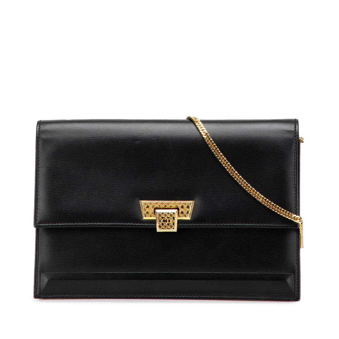 Leather Chain Crossbody Black - Gaby Paris