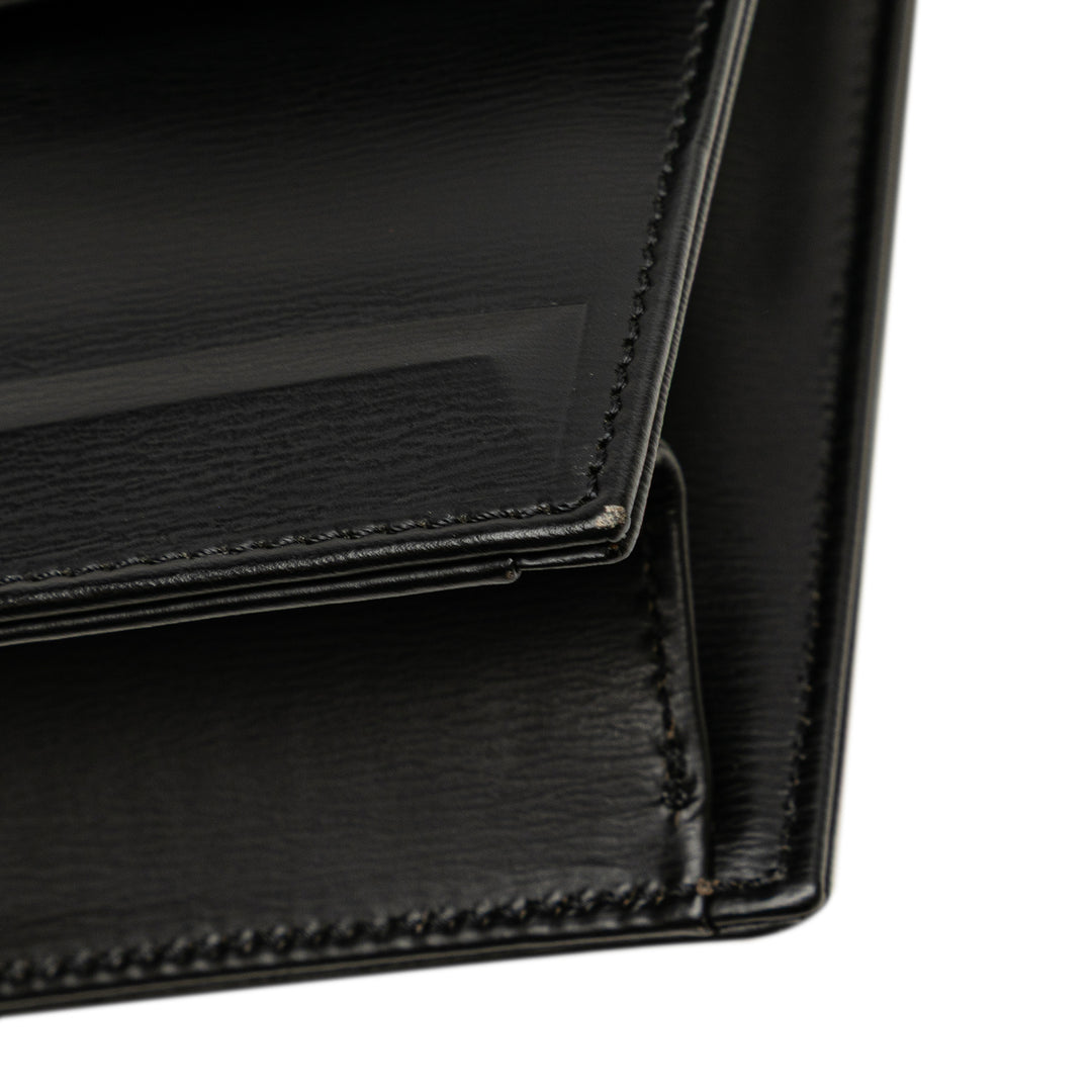 Leather Chain Crossbody Black - Gaby Paris