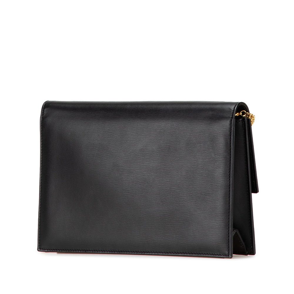 Leather Chain Crossbody Black - Gaby Paris