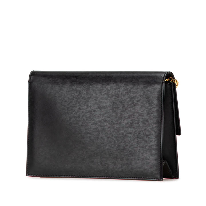 Leather Chain Crossbody Black - Gaby Paris