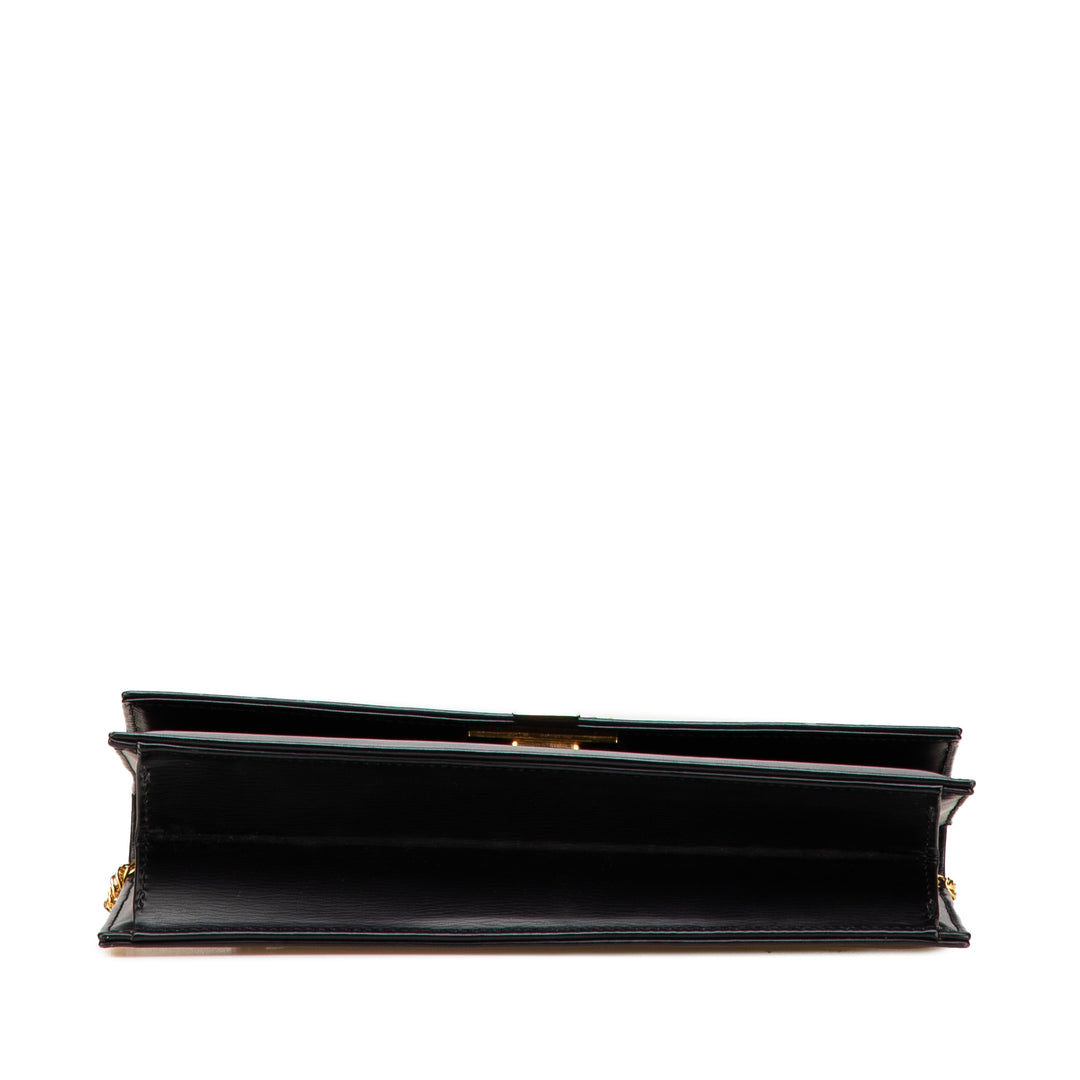 Leather Chain Crossbody Black - Gaby Paris