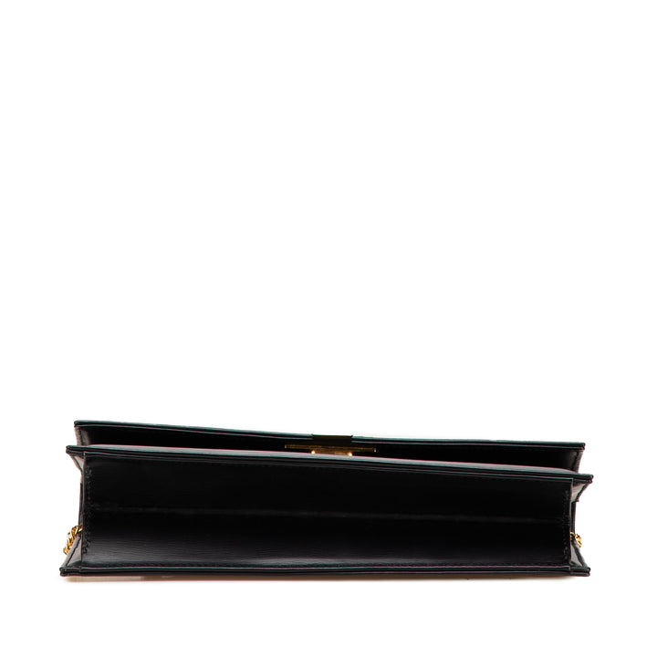 Leather Chain Crossbody Black - Gaby Paris