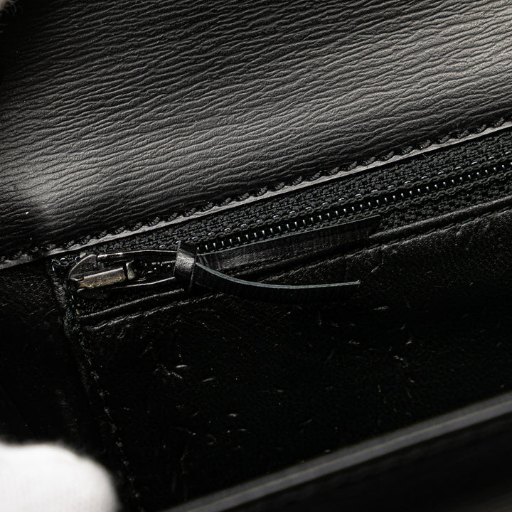 Leather Chain Crossbody Black - Gaby Paris
